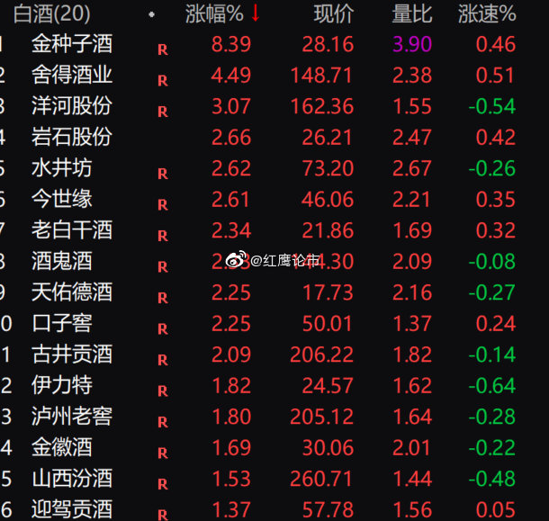 白酒板塊股票最新行情深度解析