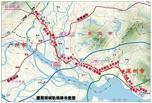 穗莞深城軌最新線路圖，珠三角交通樞紐連接線